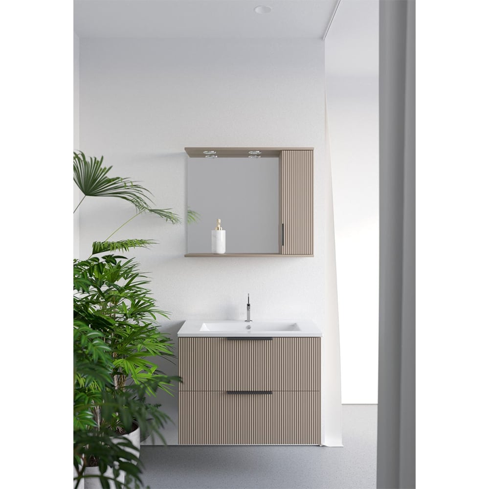 Set masca si lavoar SANITOP Estriado, 79 x 48 x 55 cm, bej