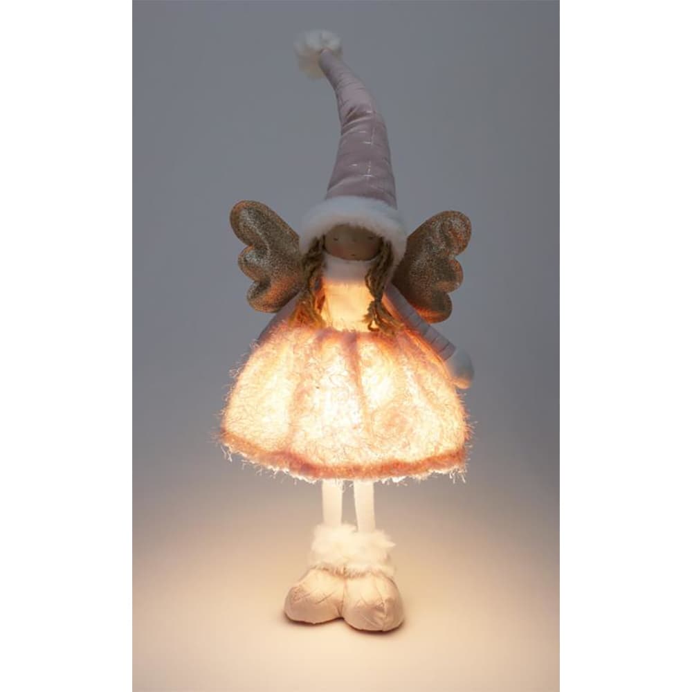 Decoratiune Ingeras LED, 50cm, roz