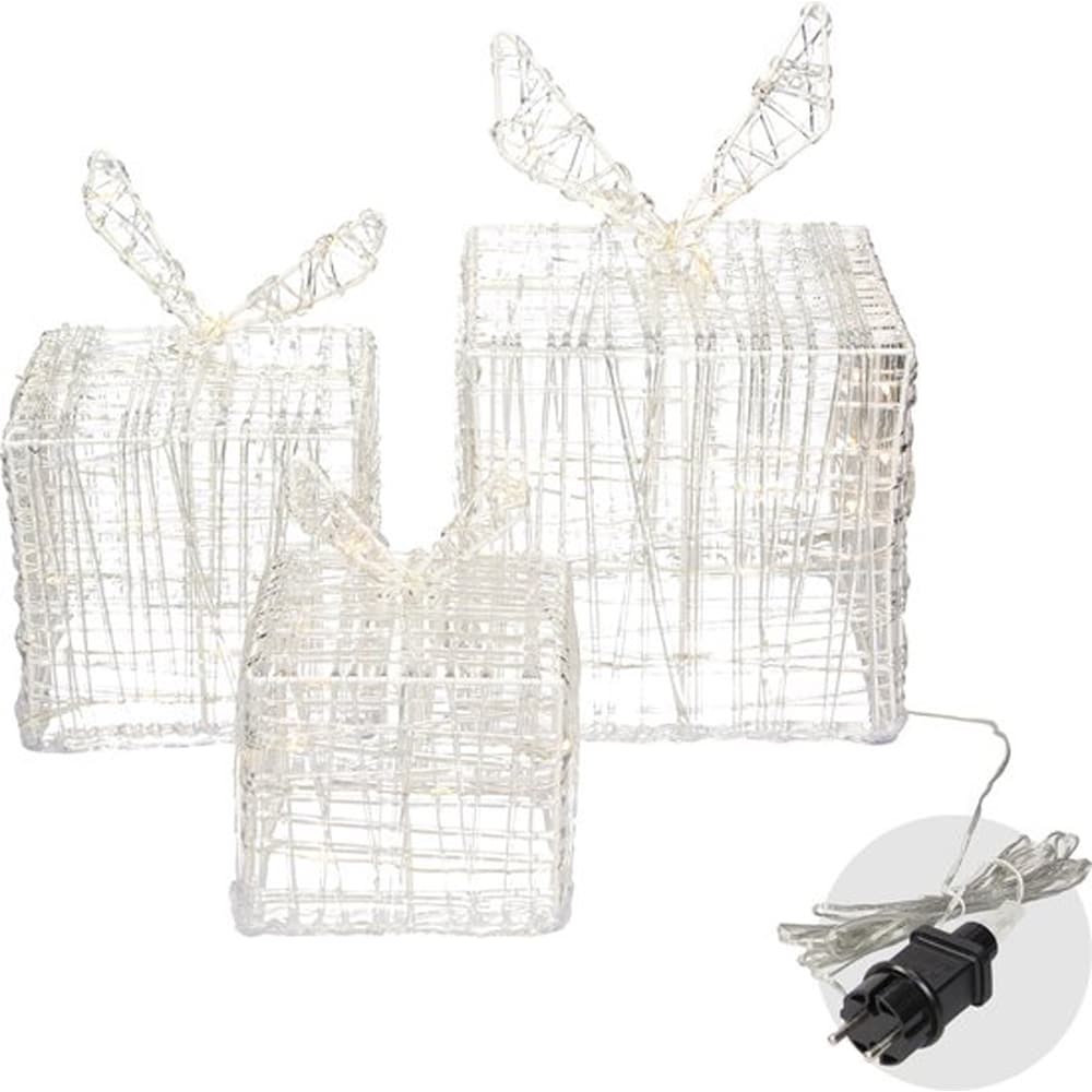 Decoratiuni cutii cadou LED, 90 becuri, 3 bucati