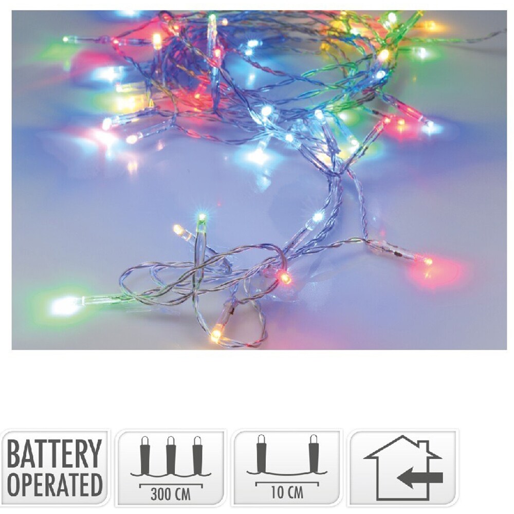 Instalatie Craciun interior/exterior, 30 LED-uri, 3 m, multicolor