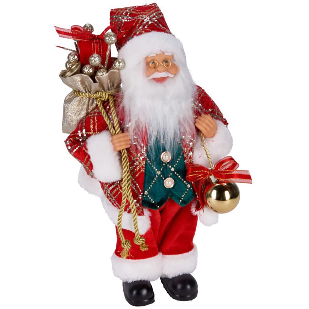 Decoratiune Mos Craciun, 30 cm, rosu
