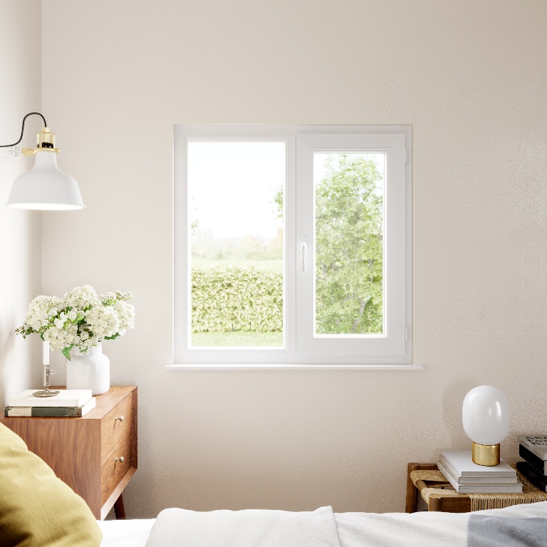 Fereastra termopan FORTIA, PVC, 4 camere, 116 x 116 cm, deschidere dreapta, alb