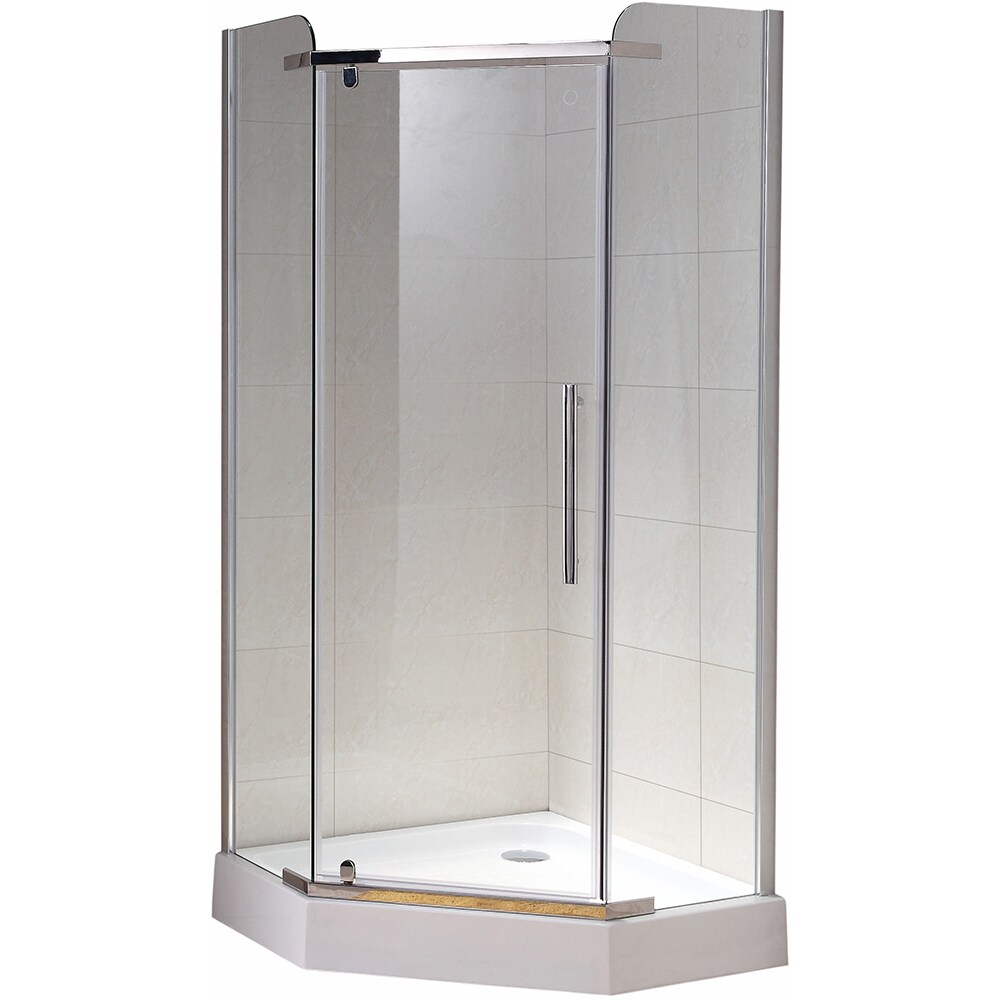 Cabina dus standard BELFORM Clear, pentagonala, aluminiu, 90 x 90 x 185 cm, sticla securizata 8mm, profil crom