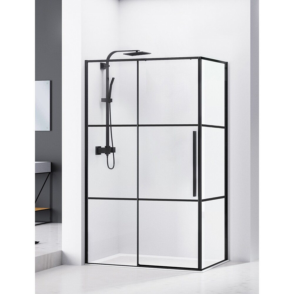 Cabina dus standard BELFORM Infinity, dreptunghiulara, 100 x 80 x 200 cm, profil aluminiu, sticla securizata 6mm, negru