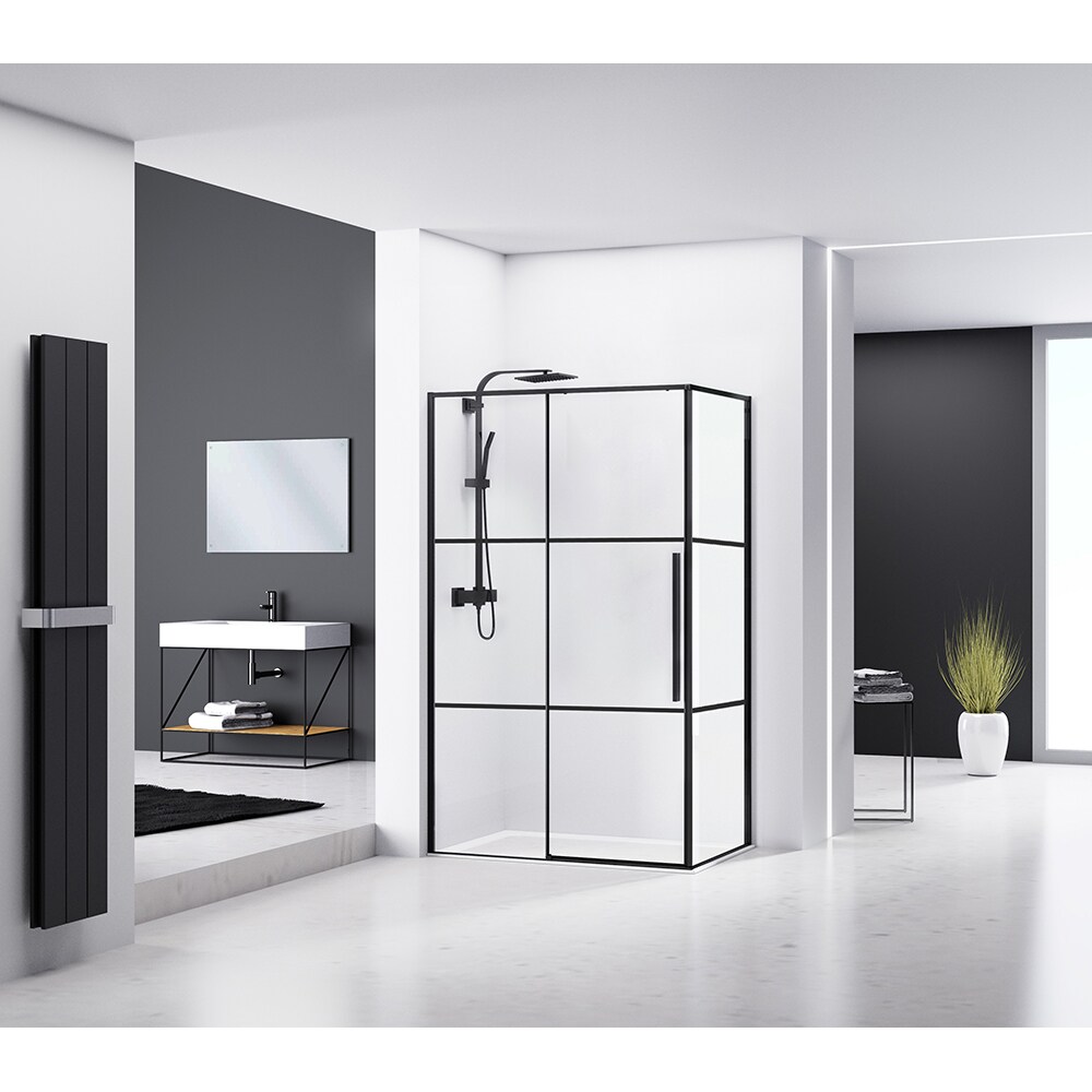 Cabina dus standard BELFORM Infinity, dreptunghiulara, 100 x 80 x 200 cm, profil aluminiu, sticla securizata 6mm, negru