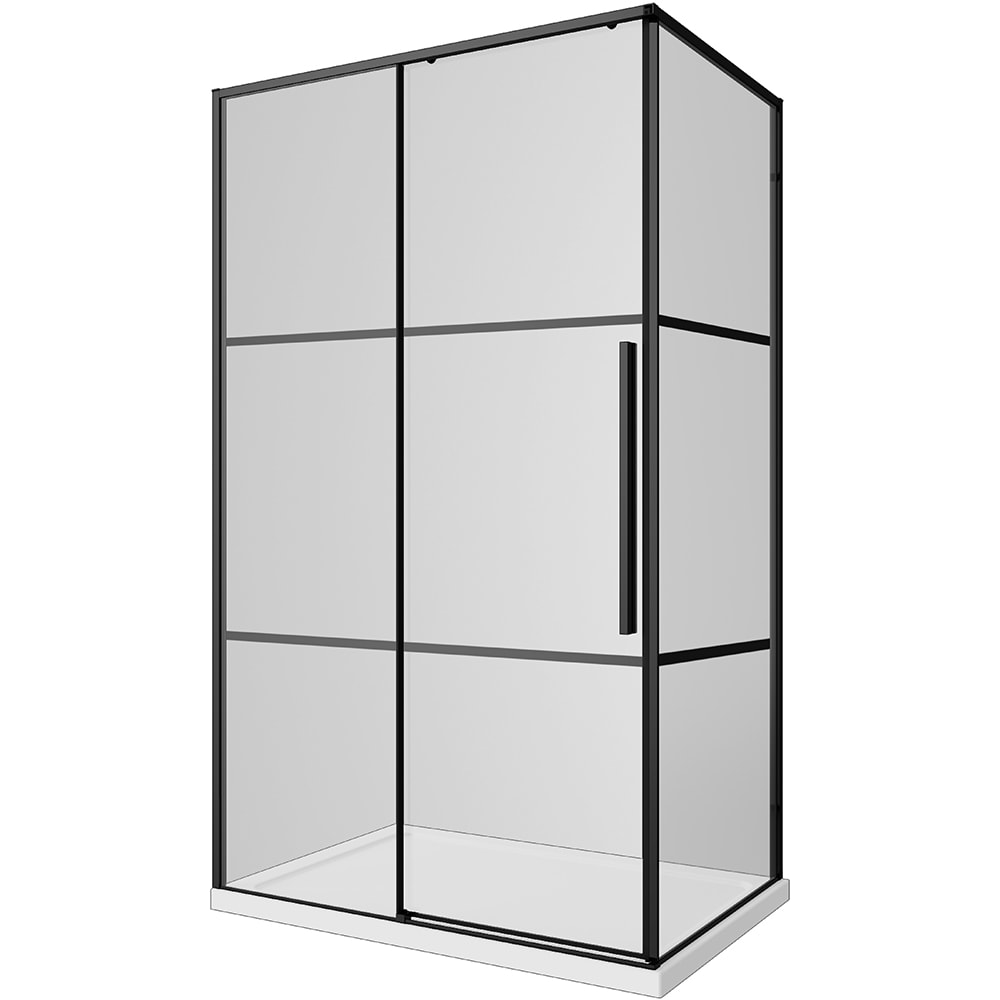 Cabina dus standard BELFORM Infinity, dreptunghiulara, 100 x 80 x 200 cm, profil aluminiu, sticla securizata 6mm, negru