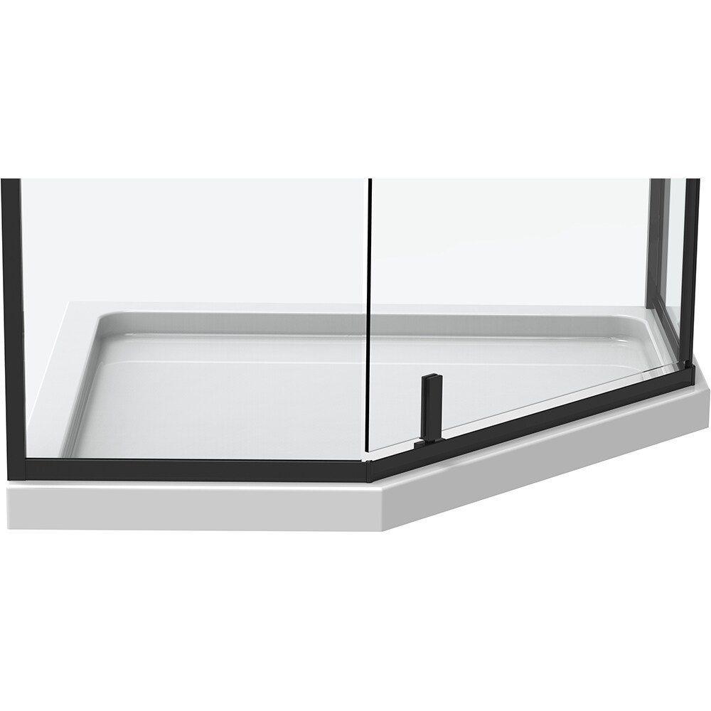 Cabina dus standard BELFORM Infinity, pentagonala, 90 x 90 x 200 cm, profil aluminiu, sticla securizata 6mm, negru