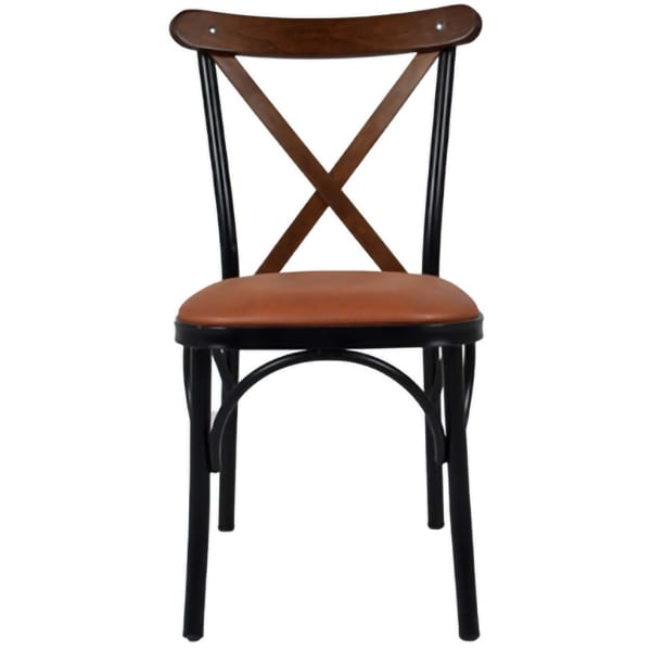 Scaun bucatarie Tonet, piele ecologica, 46 x 48 x 98 cm, maro