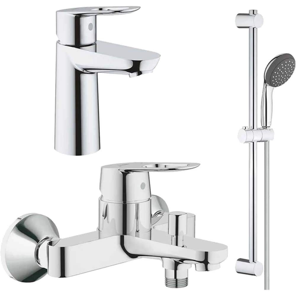 Set baie 3 in 1 GROHE Start Loop, baterie lavoar, baterie cada/dus, set de dus, alama, crom