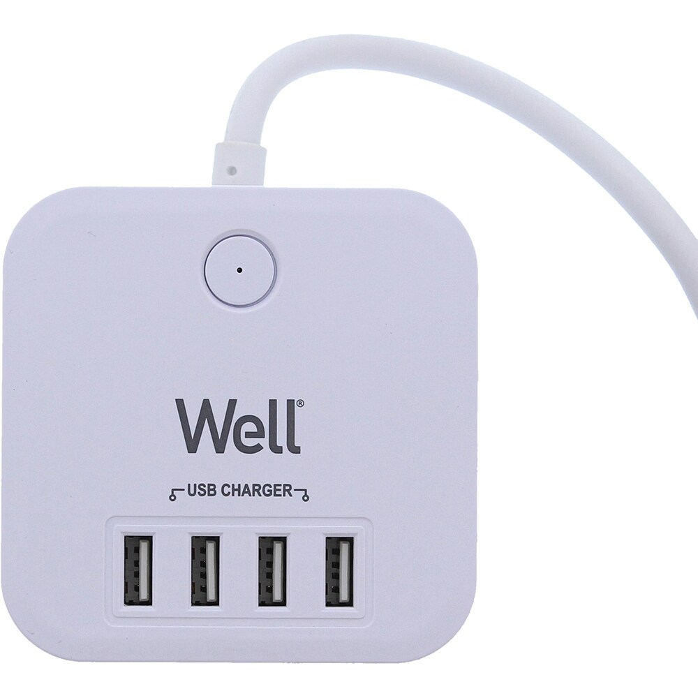 Prelungitor WELL EXTS-3S3M-PROT/USB4, 3 prize, 3500W, IP20, 3m, alb