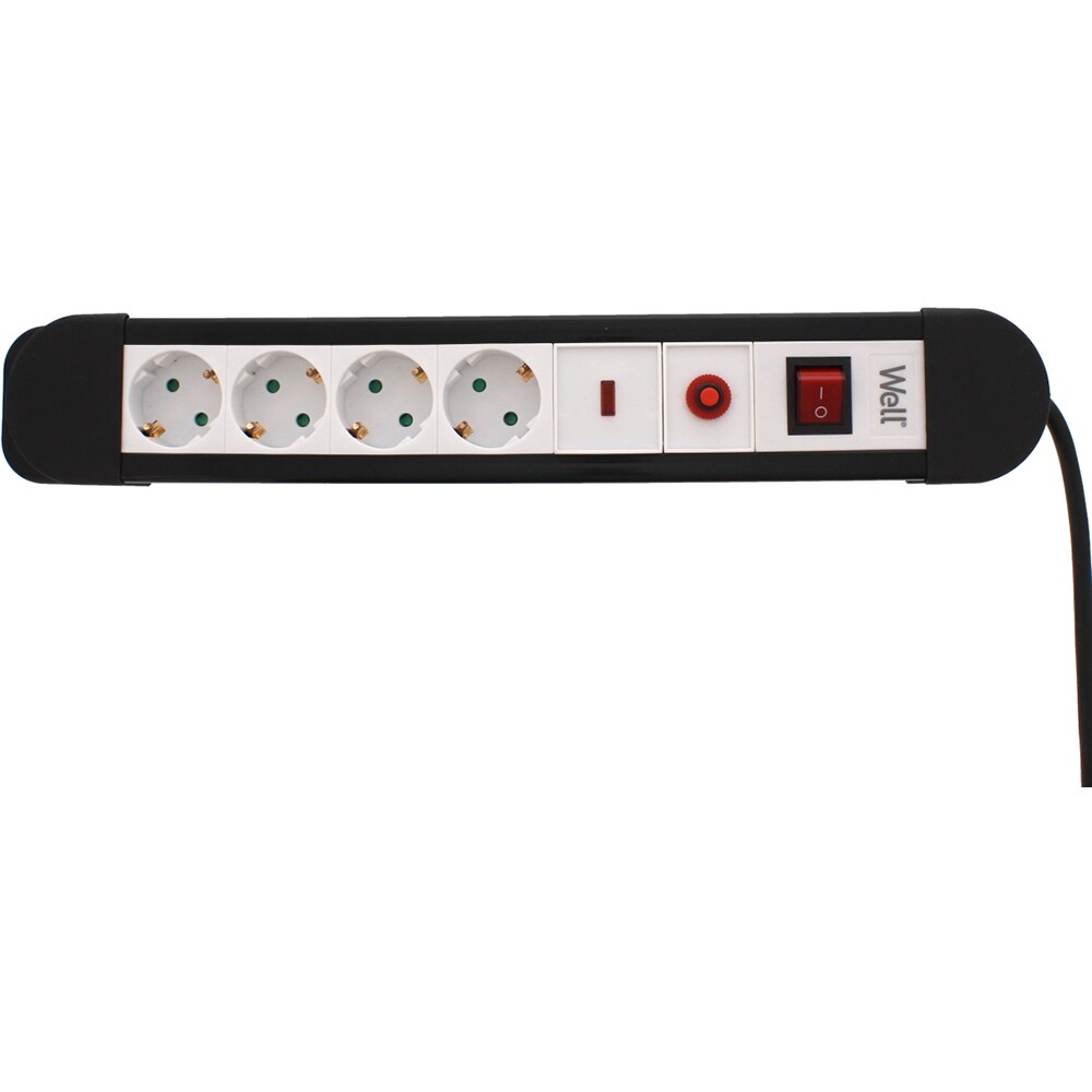 Prelungitor WELL EXTS-4S3M-PROT/02-WL, 4 prize, 3500W, IP20, 5m, alb
