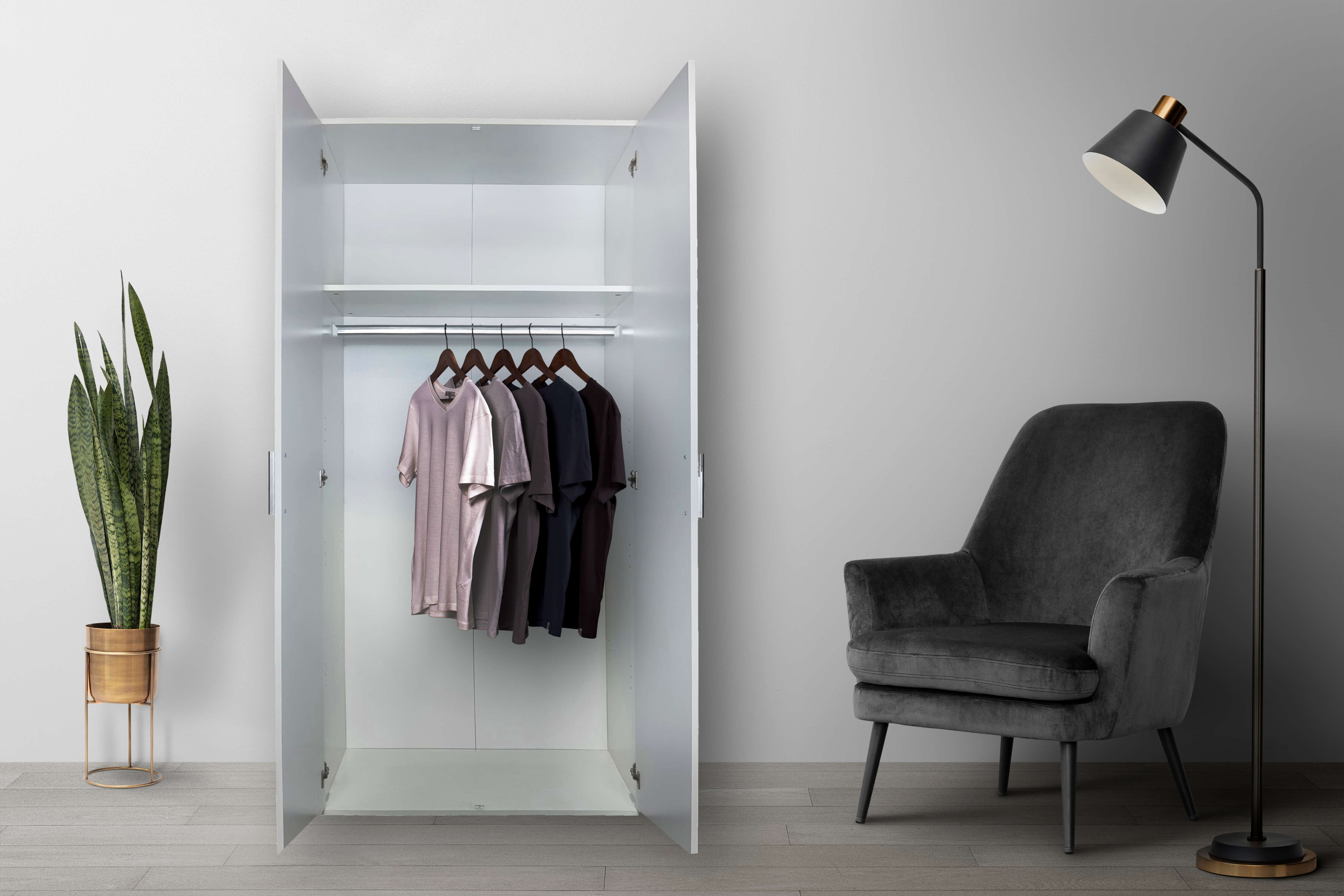 Dulap haine, alb, 2 usi  Blanka