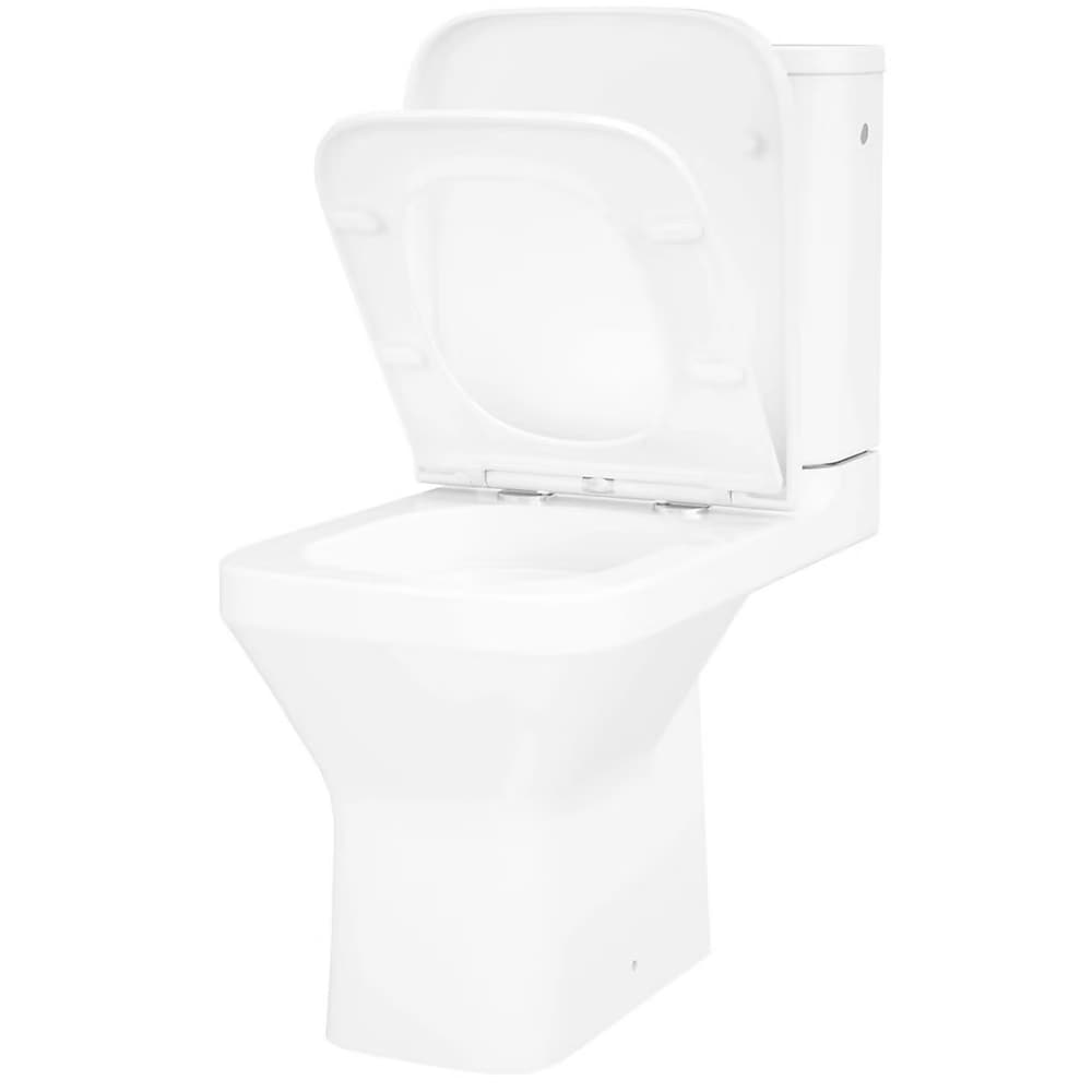 Set vas WC GoodHome Teesta, ceramica, evacuare orizontala, rezervor 3-4.5 l, Capac SoftClose, alb