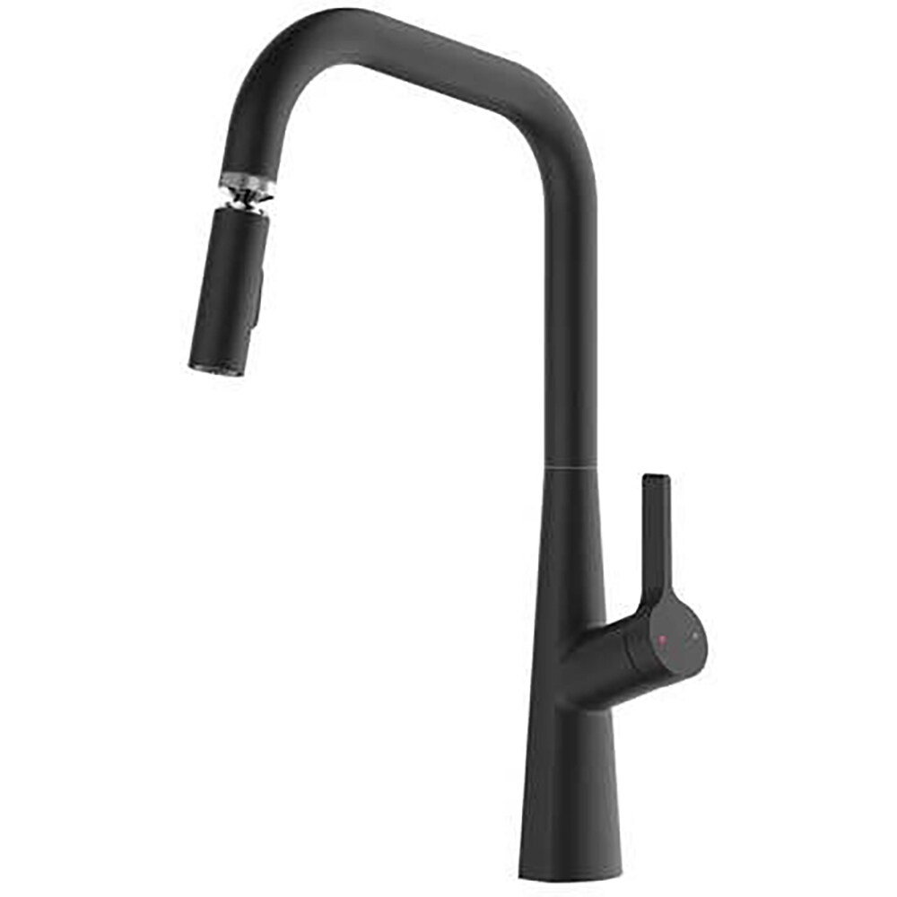 Baterie bucatarie GOODHOME Berne Swivel, extractibil, alama sanitara, negru
