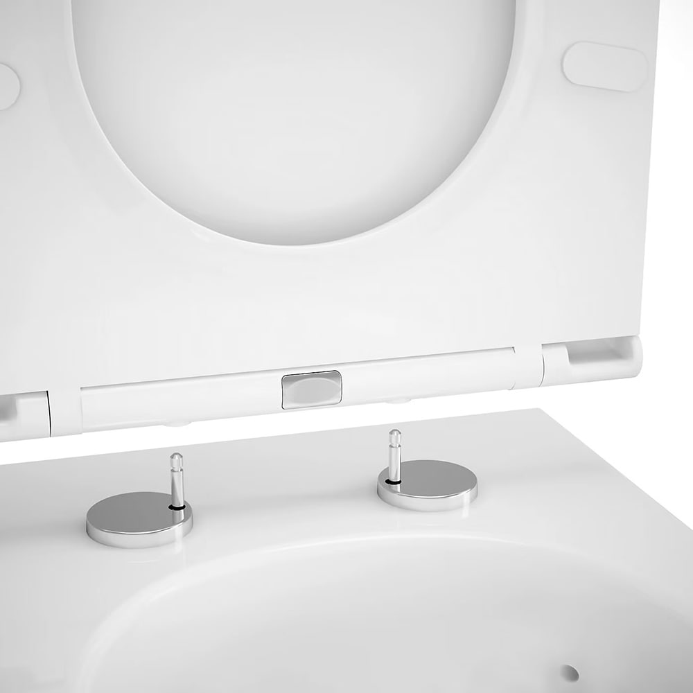 Vas WC suspendat GOODHOME Cavally, ceramica, 36 x 53 x 35 cm, capac SoftClose, alb