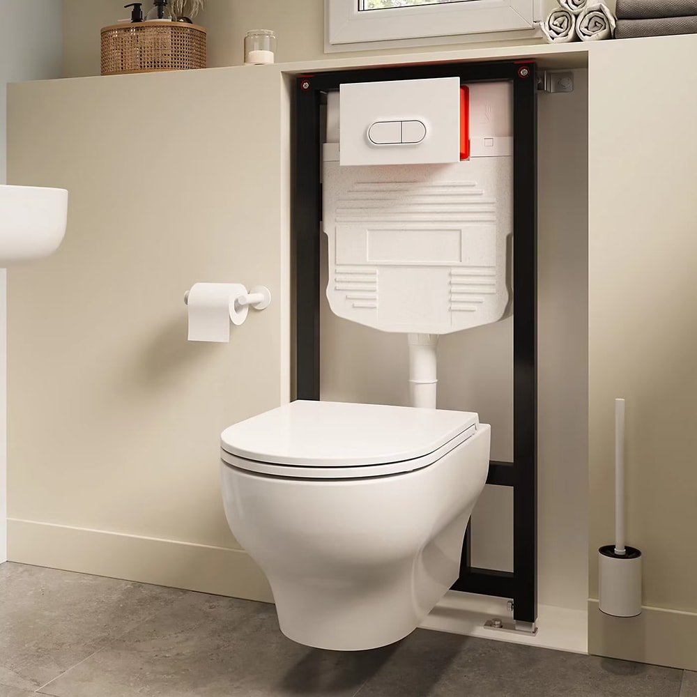 Vas WC suspendat GOODHOME Cavally, ceramica, 36 x 53 x 35 cm, capac SoftClose, alb