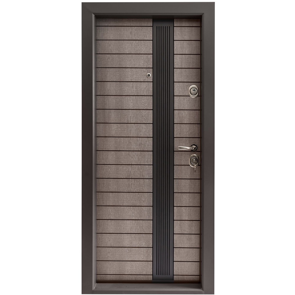Usa de intrare pentru apartament Silver, fara geam, stanga, MDF, 88 x 201 cm, gri deschis-antracit