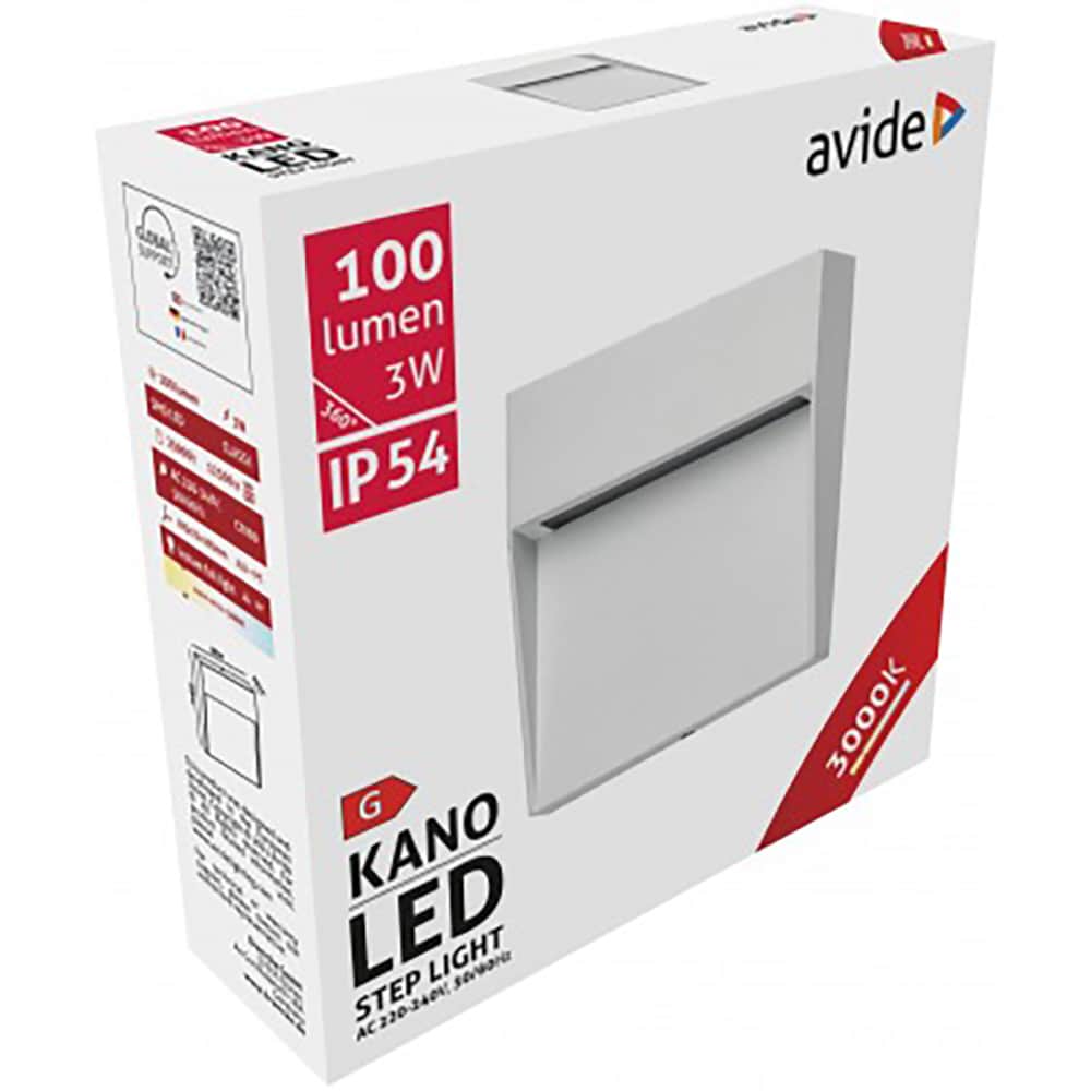 Spot LED AVIDE, 3W, 100lm, IP54, alb