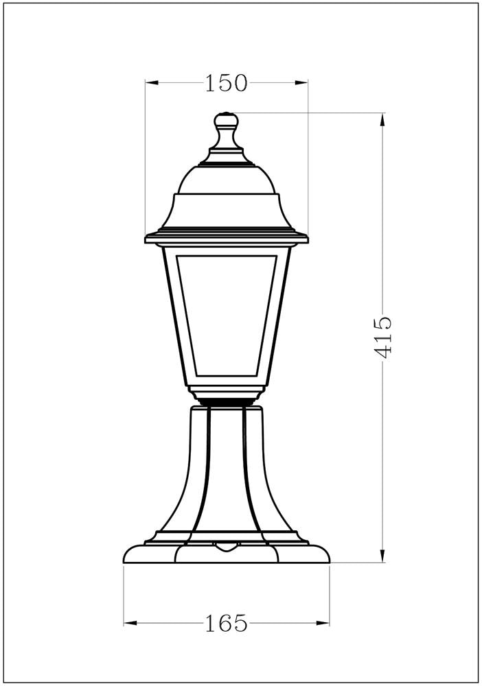 Stalp iluminat exterior AVIDE, E27, 60W, IP44, negru