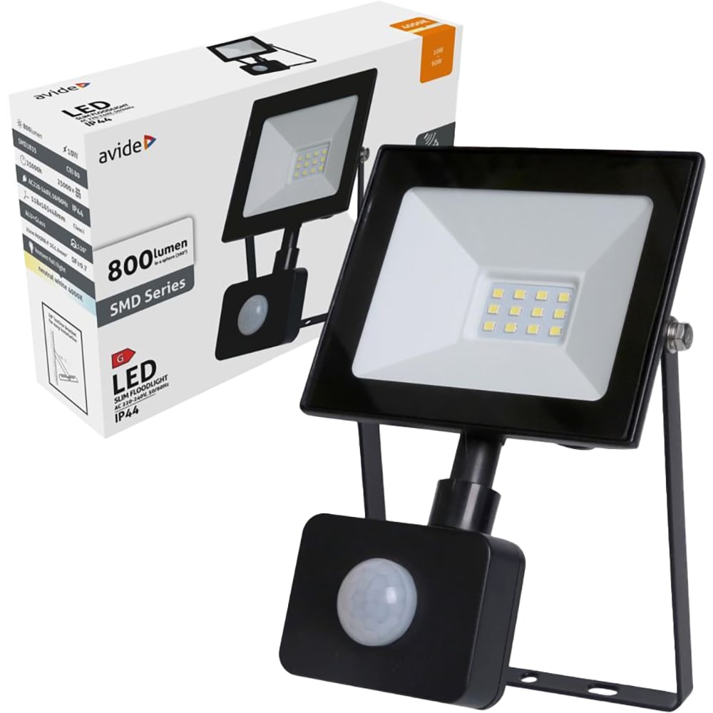 Reflector LED AVIDE, 10W, 800lm, IP44, negru