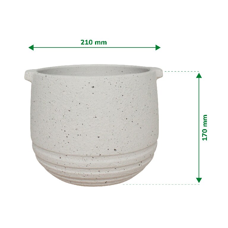 Ghiveci flori VERVE, argila, D 21 cm, crem