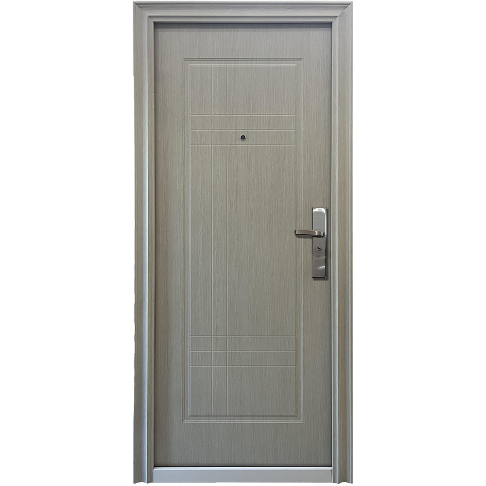 Usa de intrare pentru apartament Lines, fara geam, stanga, otel, 88 x 205 cm, bej