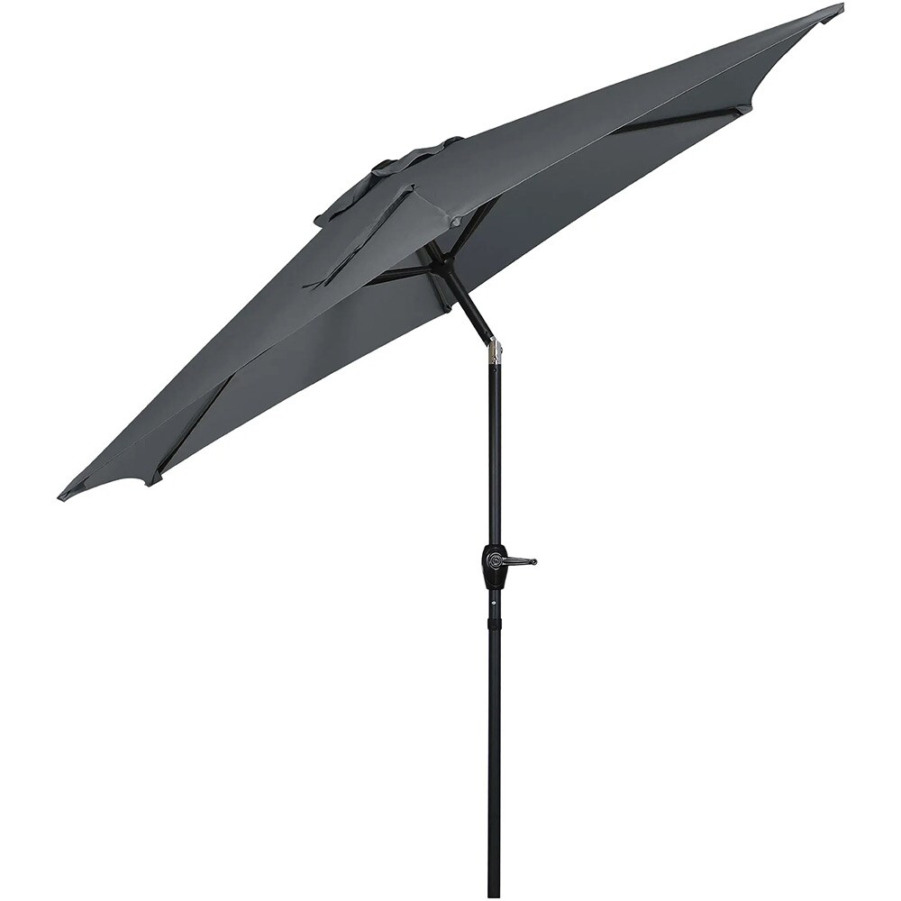 Umbrela gradina inclinabila GOODHOME Kasane, 2.5 m, UPF30, deschidere tip manivela, aluminiu si poliester, negru
