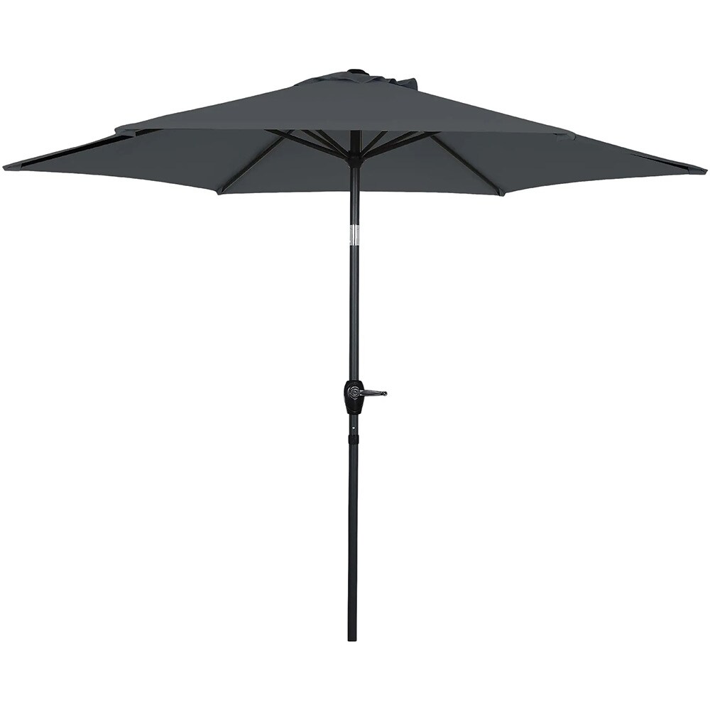 Umbrela gradina inclinabila GOODHOME Kasane, 2.5 m, UPF30, deschidere tip manivela, aluminiu si poliester, negru