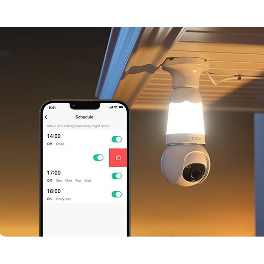 Camera IP Wireless IMOU Bulb Cam, 1620p, 5MP, IR, Night Vision, alb