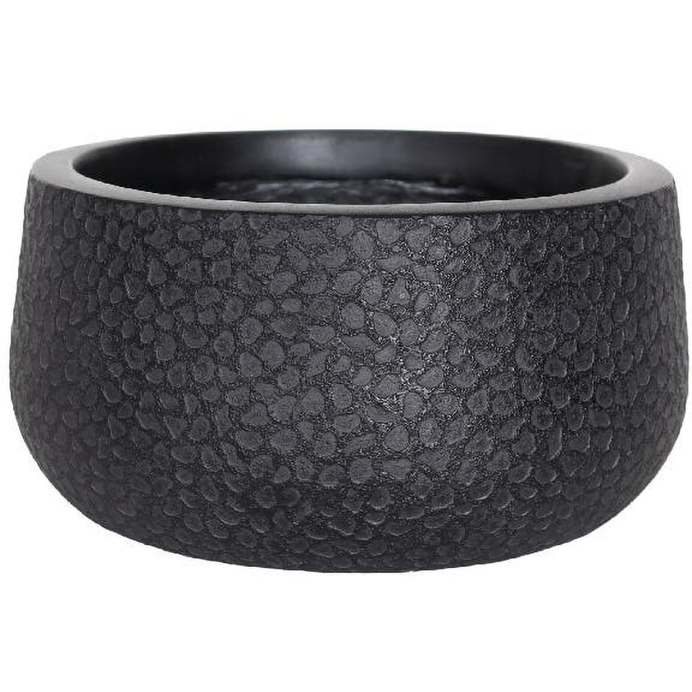 Ghiveci flori VERVE, lut, D 24 cm, negru