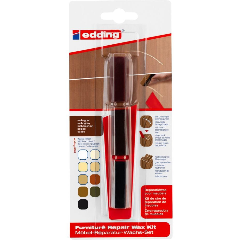 Kit EDDING 8901, ceara pentru reparatii mobila, mahon