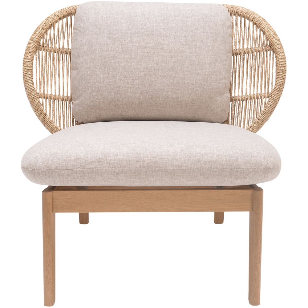 Fotoliu terasa GOODHOME Hania, lemn, 81 x 84 x 75 cm, maro-bej