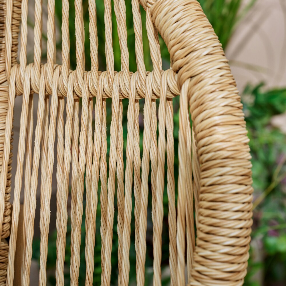 Fotoliu terasa GOODHOME Hania, lemn, 81 x 84 x 75 cm, maro-bej