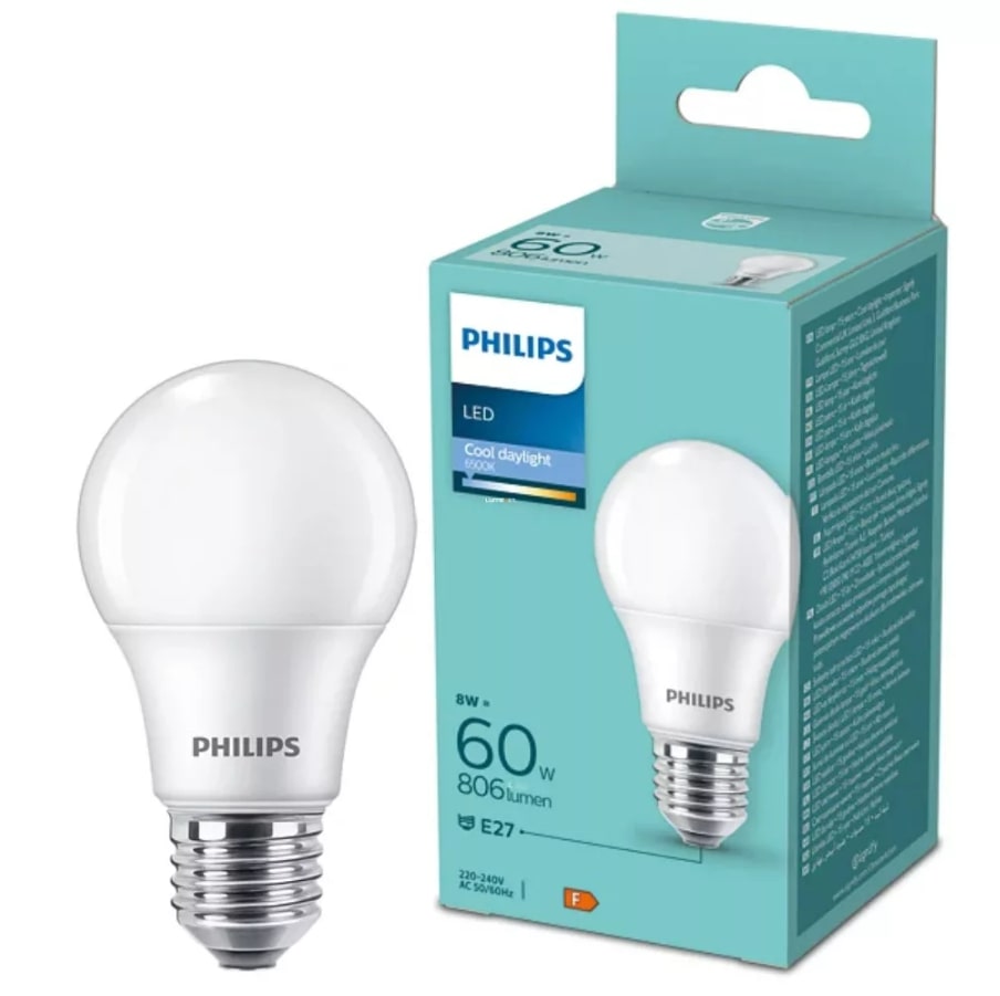 Bec LED PHILIPS 8720169253179, E27, 60W, 806lm, lumina rece