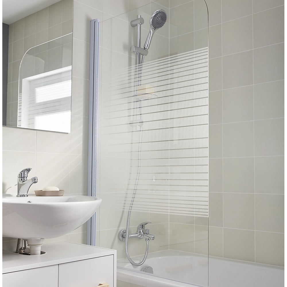 Paravan cada Cooke & Lewis Arkell, sticla securizata, 75 x 130 cm, alb