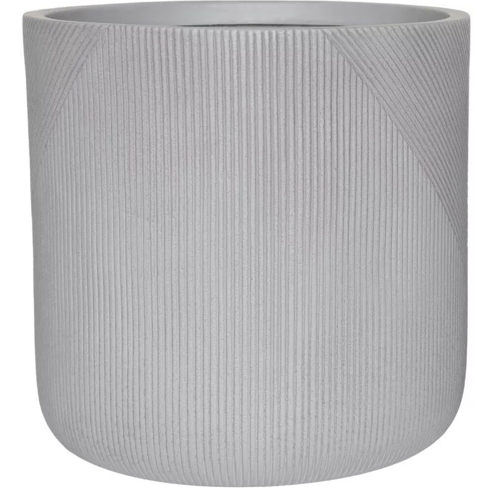 Ghiveci flori VERVE, lut, D 36 cm, gri deschis