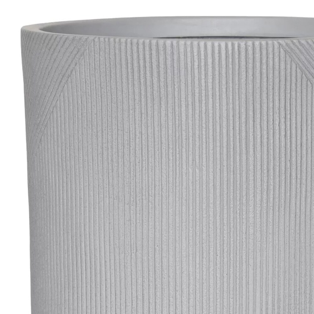 Ghiveci flori VERVE, lut, D 36 cm, gri deschis