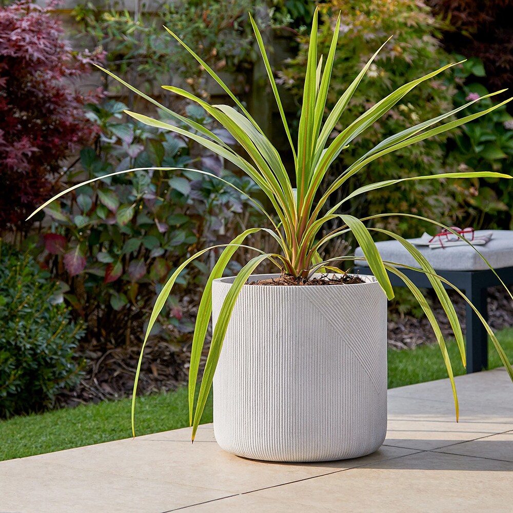 Ghiveci flori VERVE, lut, D 36 cm, gri deschis