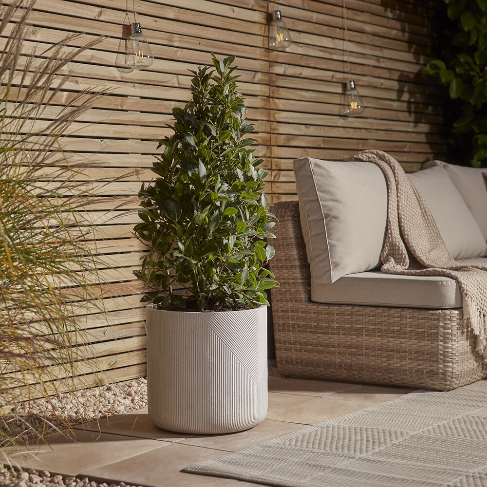 Ghiveci flori VERVE, lut, D 36 cm, gri deschis