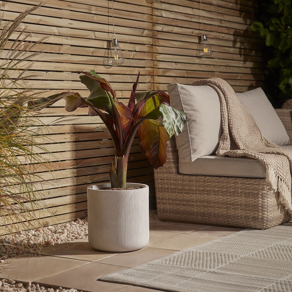 Ghiveci flori VERVE, lut, D 36 cm, gri deschis