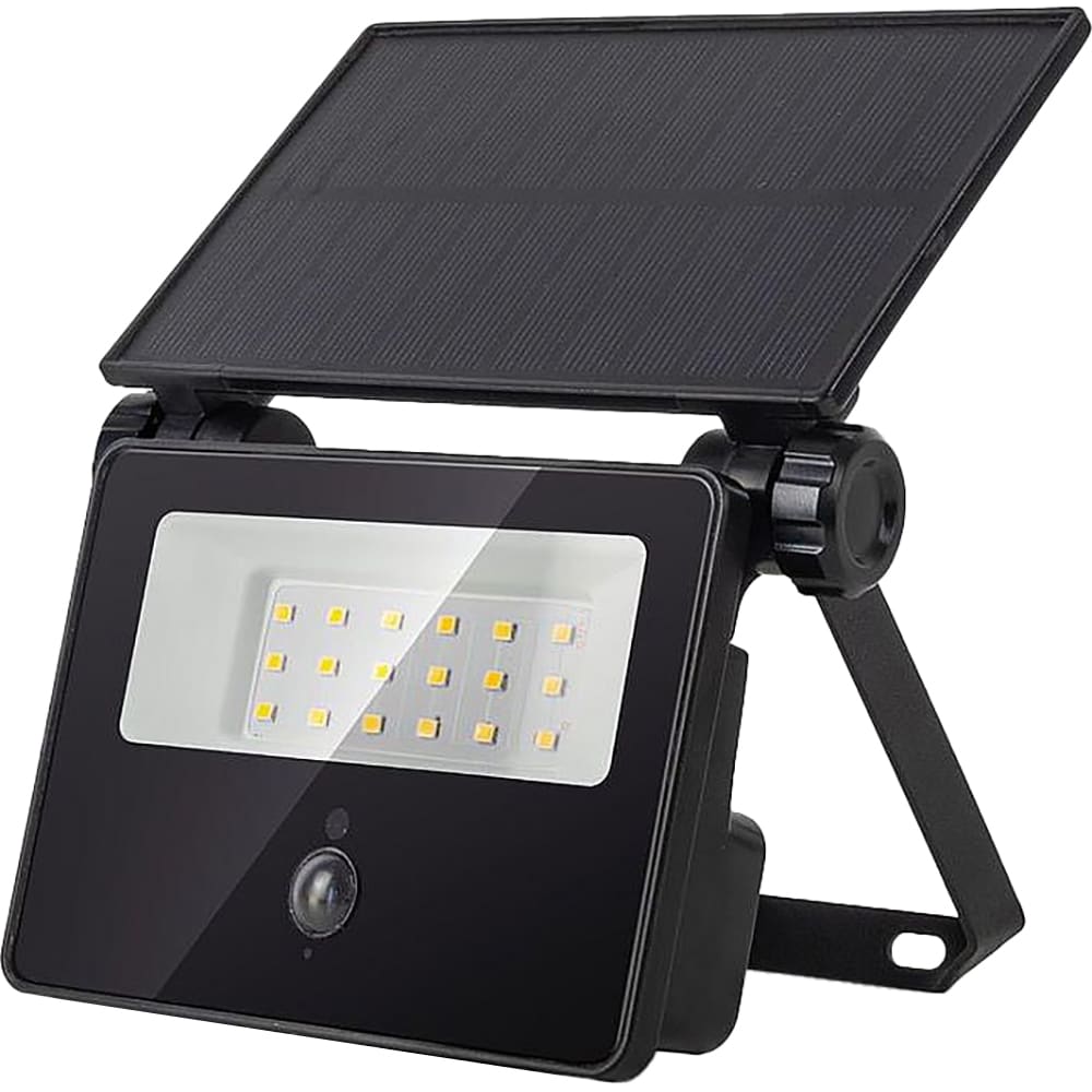 Proiector LED cu panou solar si senzor de miscare AVIDE, 4W, 400lm, negru
