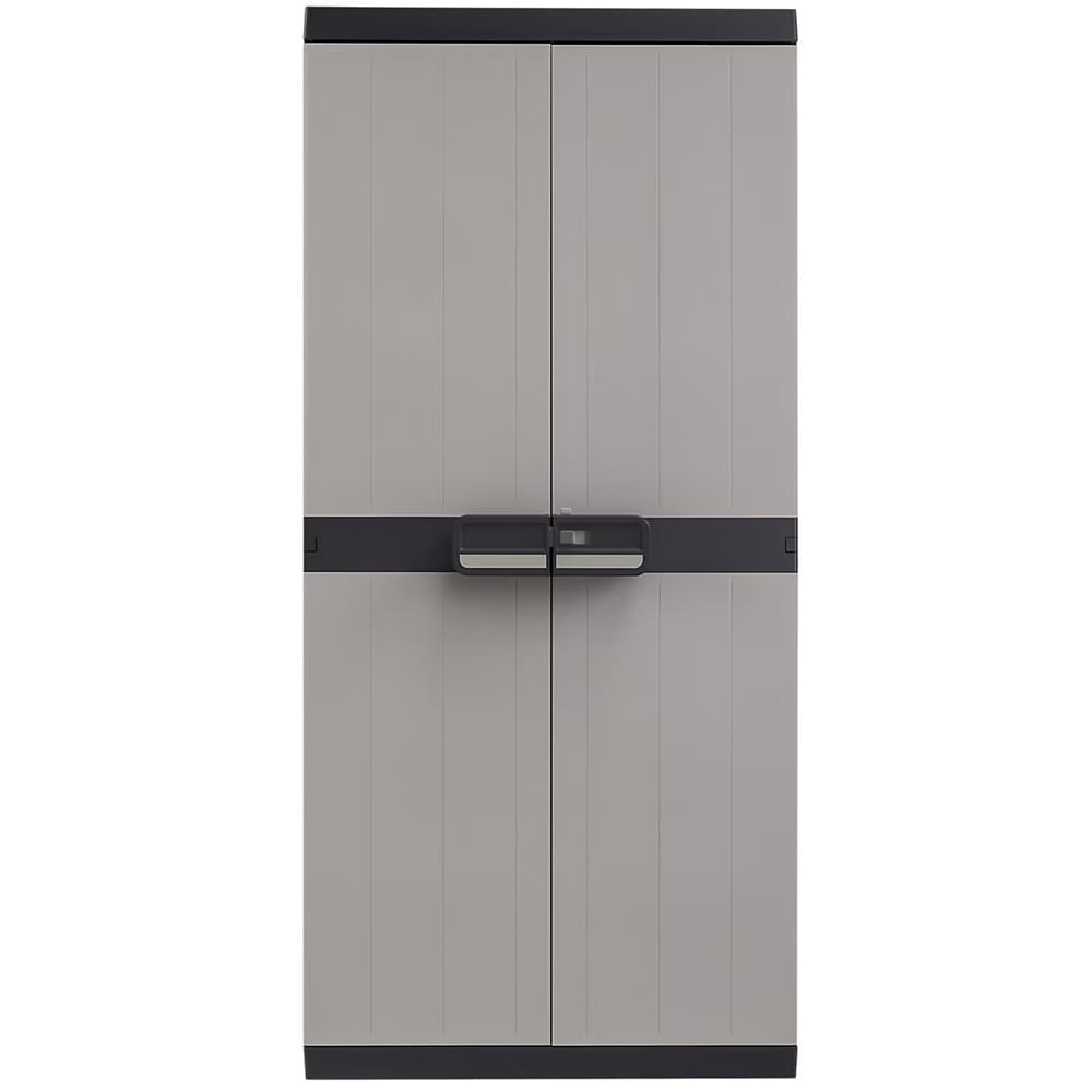 Dulap GOODHOME Links, plastic, 89 x 54 x 190 cm, gri-negru