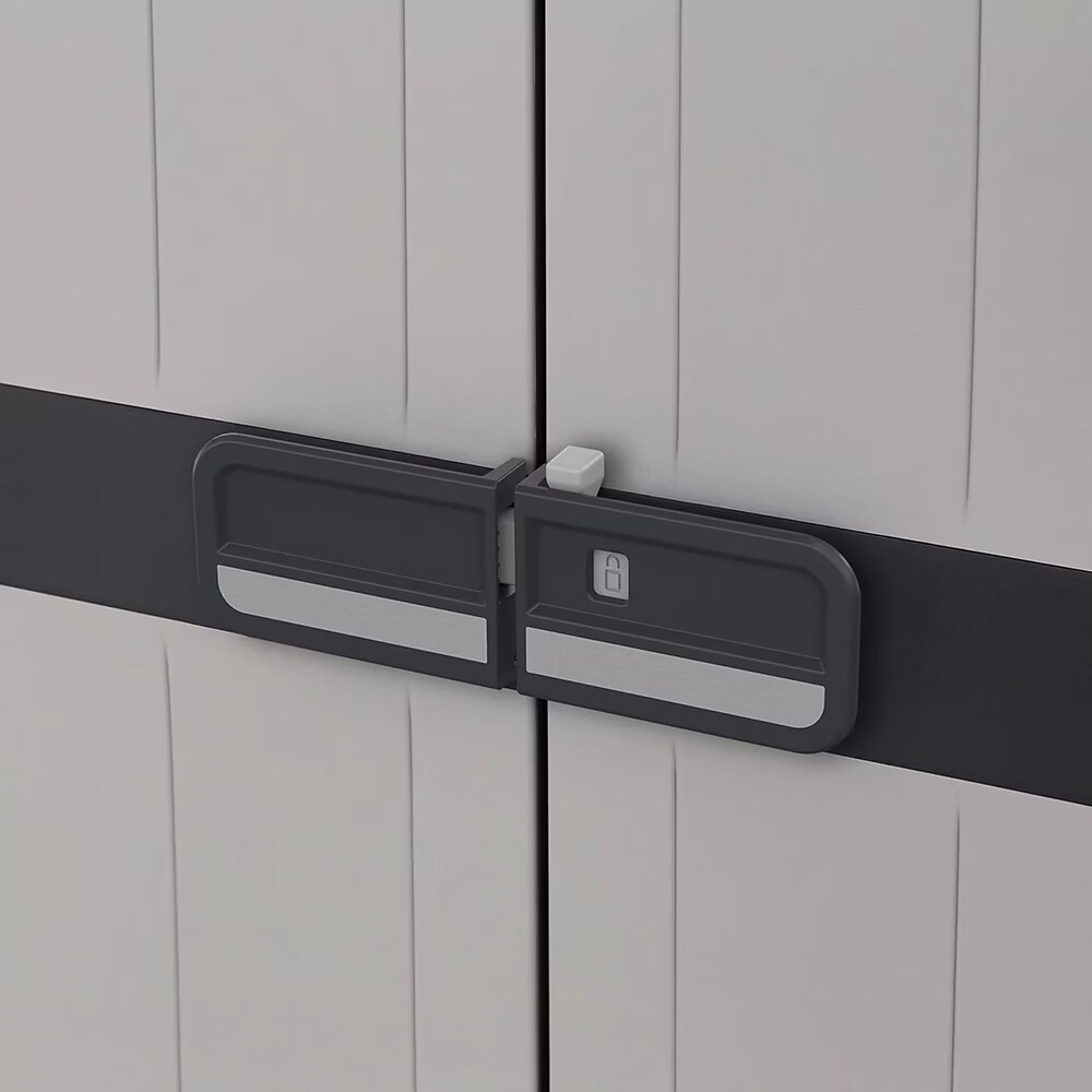 Dulap GOODHOME Links, plastic, 89 x 54 x 190 cm, gri-negru