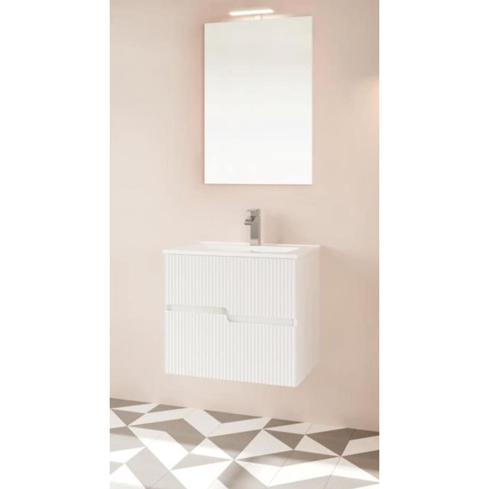 Set mobilier baie Savinidue Rio, 61.5 x 46.5 x 53 cm, alb