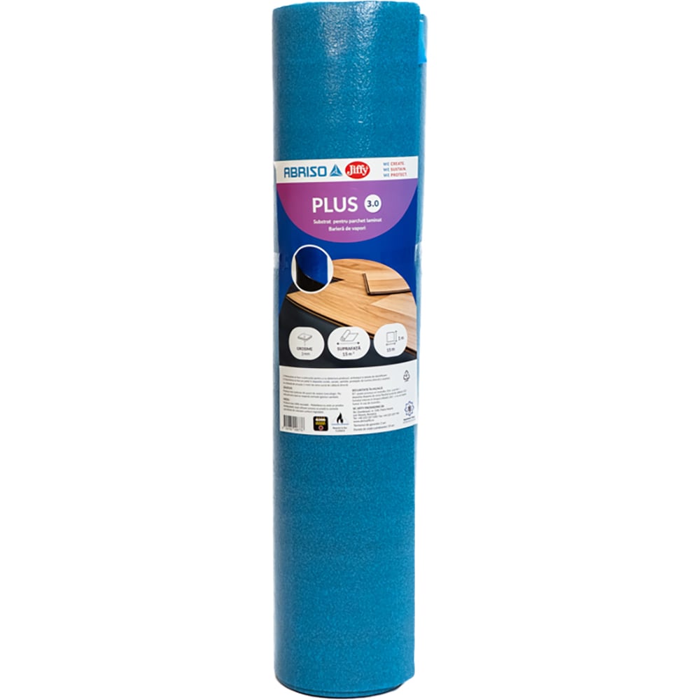 Izolatie parchet, polietilena, grosime 3 mm, 100 x 1500 cm, albastru