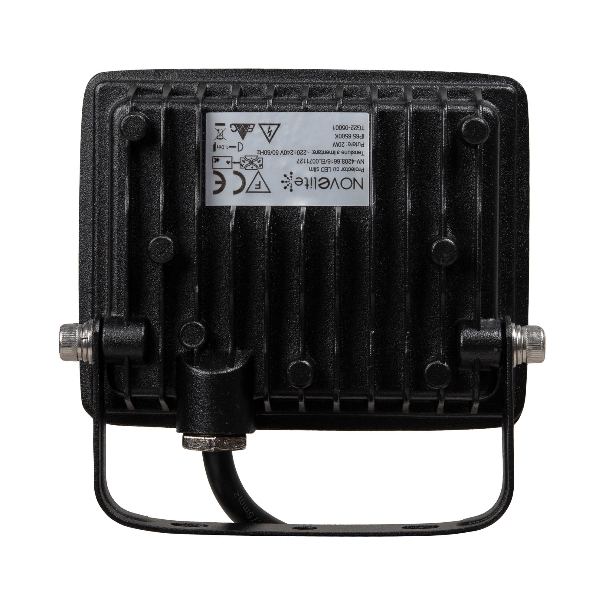 Proiector LED NOVELITE, 20W, 1700lm, 6500K, IP65, negru