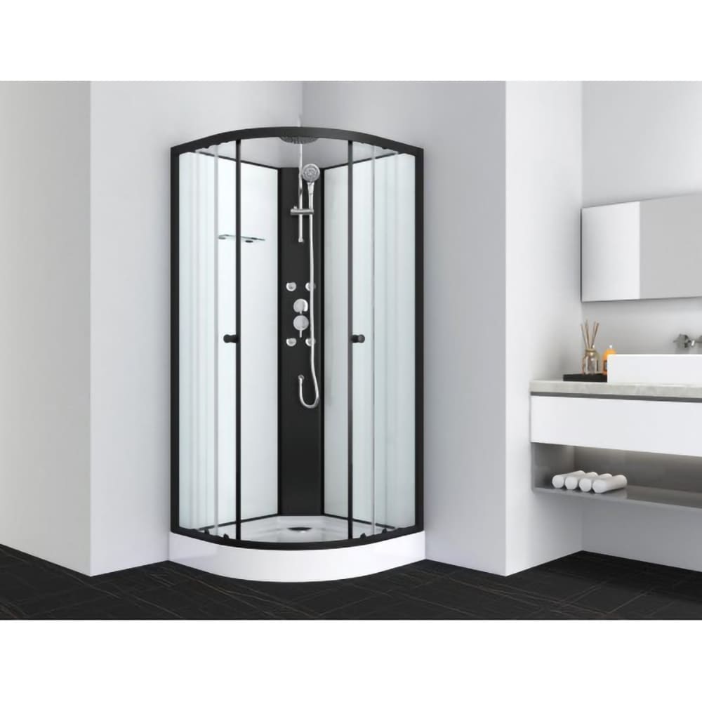 Cabina de dus cu hidromasaj SANOTECHNIK Reload PS16B, 90 x 90 x 225 cm, sticla securizata 4mm, profil negru