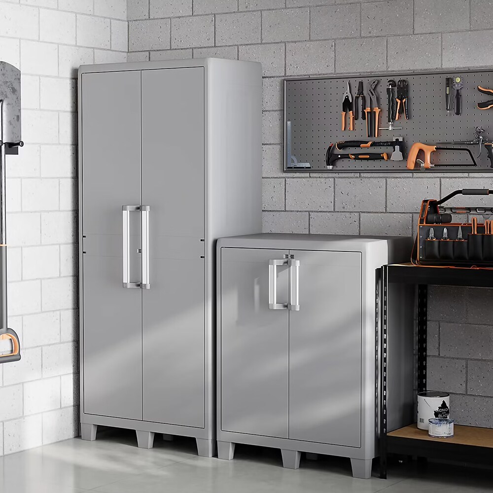 Dulap GOODHOME Major, plastic, 78 x 49 x 182 cm, gri