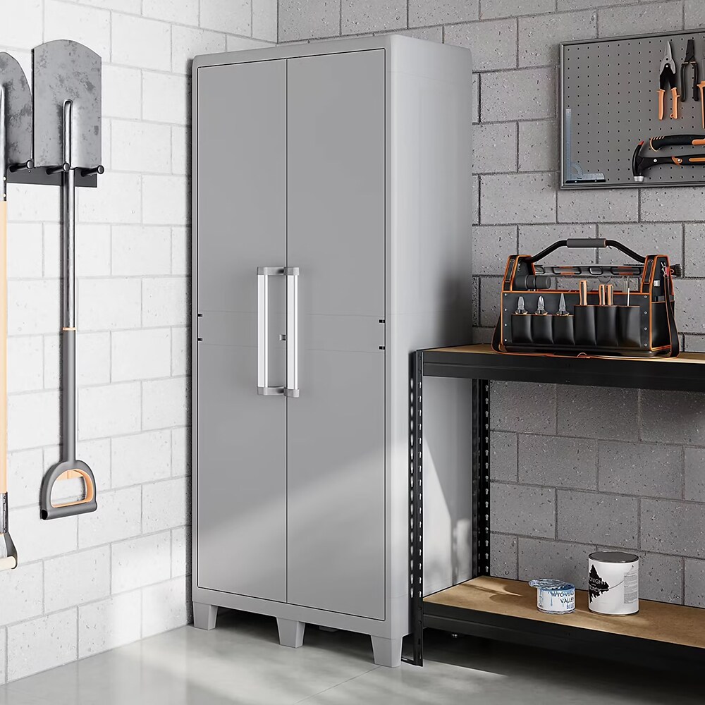 Dulap GOODHOME Major, plastic, 78 x 49 x 182 cm, gri