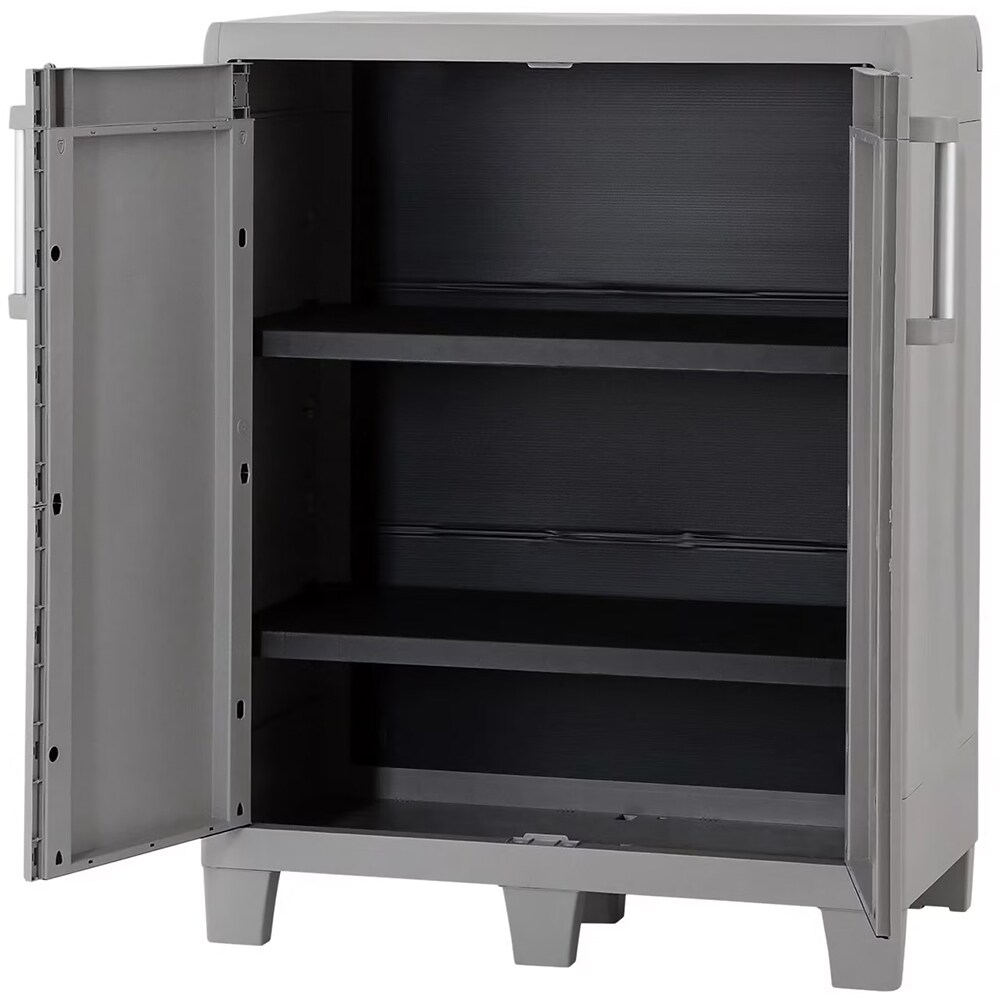 Dulap GOODHOME Major, plastic, 78 x 49 x 101 cm, gri deschis